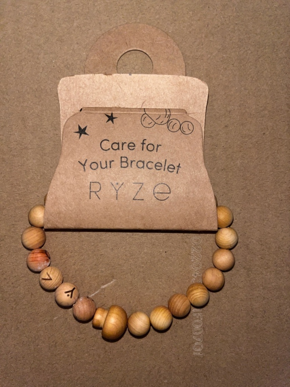 Natural Wood Beaded Bracelet - Light Brown